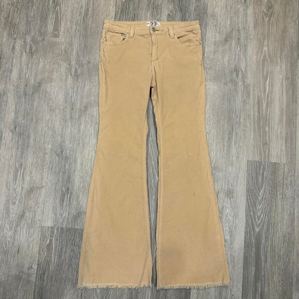Free People We The Free Size 27 Tan Corduroy Flare Pants